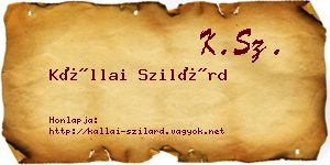 Kállai Szilárd névjegykártya